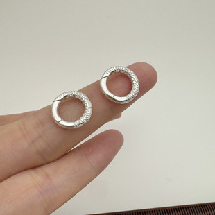 S925纯银圆圈锁扣跑环开口圈连接项链和吊坠diy手链配件银环扣子