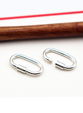 锁扣万能扣S925纯银方圆圈O形扣项链手链连接搭扣diy银饰修复配件