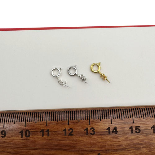 925纯银弹簧扣带吊盘diy提溜配件