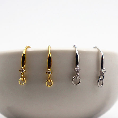 diy纯银镀黄金耳勾防过敏小配件