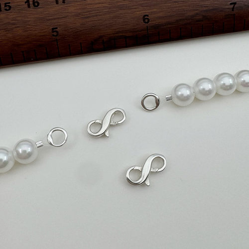 S925纯银龙虾扣diy珍珠小米珠