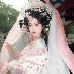原创【香如故】原创战国袍汉服女拖尾秋冬直裾绣花腰封披肩配饰