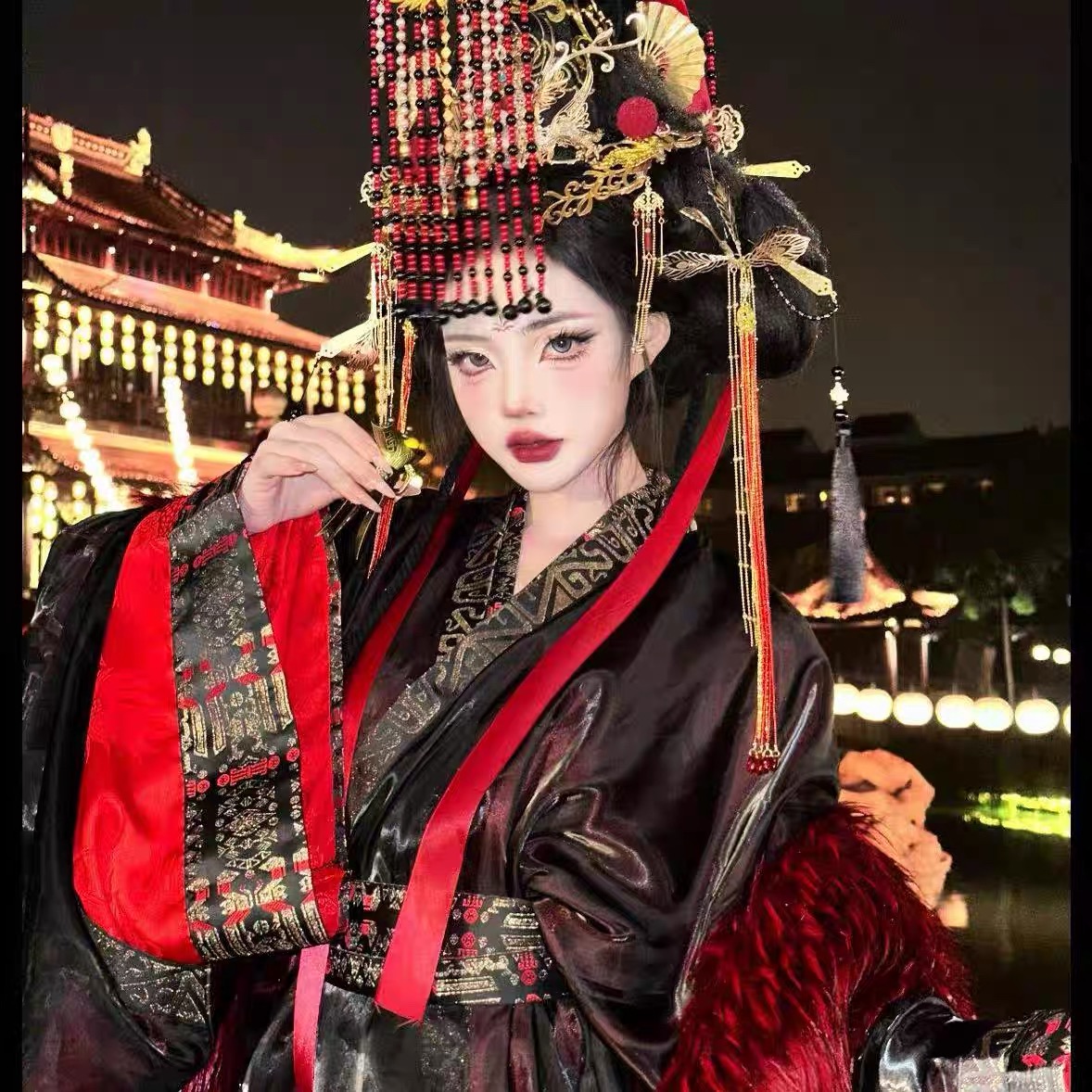 2025新款战国袍女帝汉服大祭司直裾复原大放量汉服蛇年套装