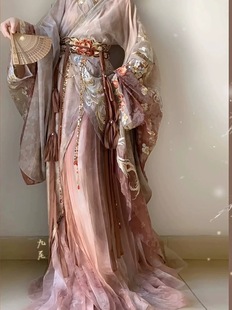 小帝姬 春季 长生殿重工刺绣拖尾款 衫 战国袍改良大袖 原创汉服女