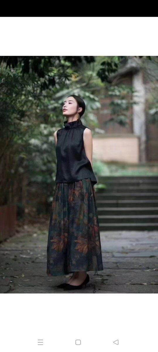 香云纱女装上衣时尚百搭休闲无袖T恤