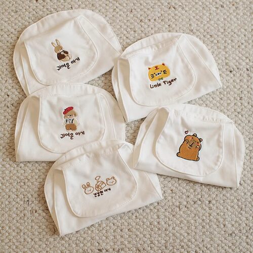 儿童隔汗巾竹棉A类吸汗巾幼儿园绣名字汗巾秋冬男女宝止汗垫背巾