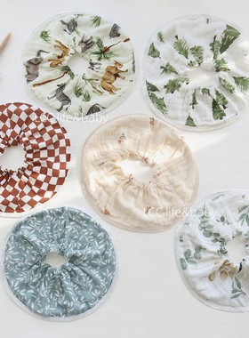 北欧cribsheet宝宝口水巾四层竹棉纱布婴幼儿拍嗝巾吃饭围兜