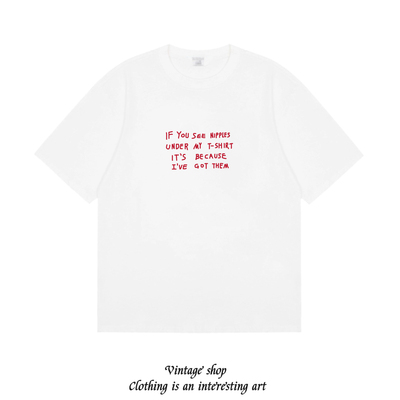IF YOU SEE NIPPLES UNDER MY TSHIRT趣味恶搞短袖t恤个性tee男女
