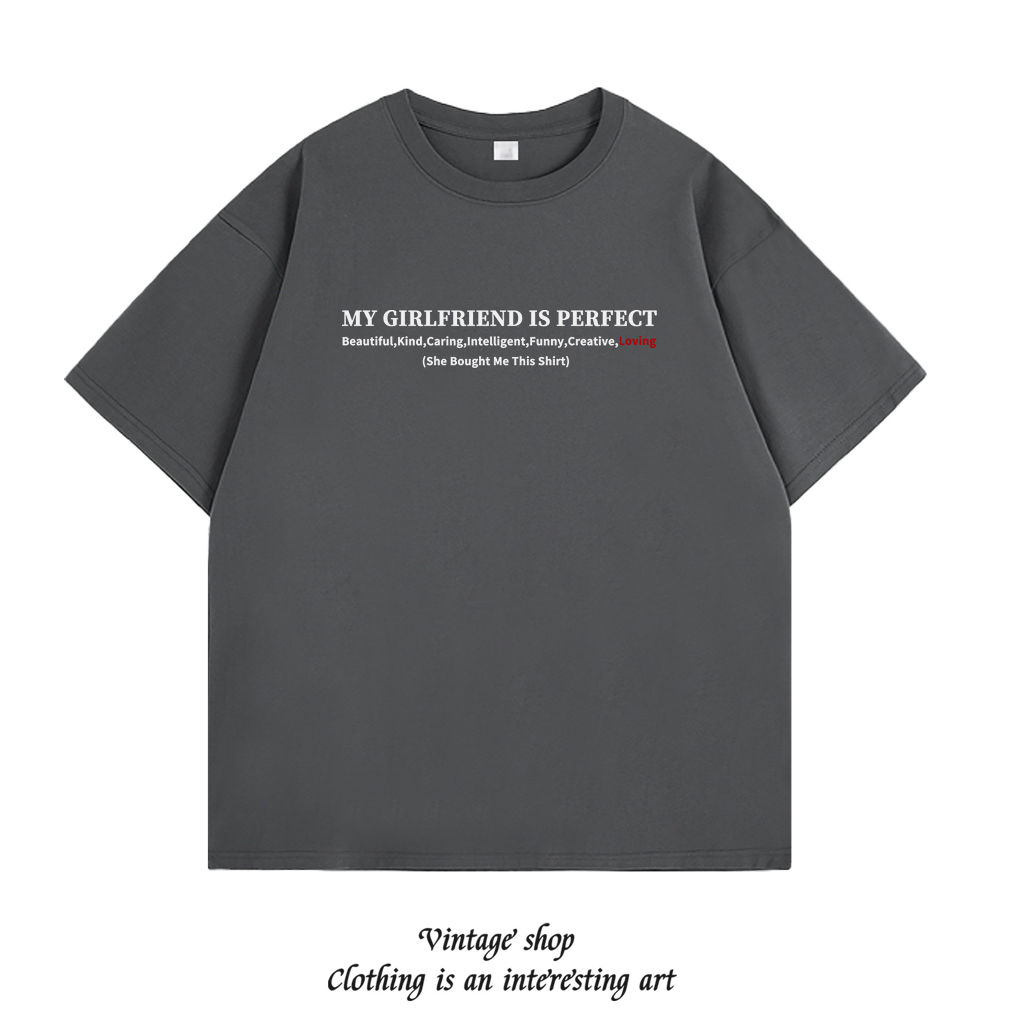 MY GIRLFRIEND IS PERFECT短袖T恤夏季纯棉趣味英文情侣装半袖潮,男装,T恤,淘宝优惠券,粉丝福利购,淘宝优惠卷