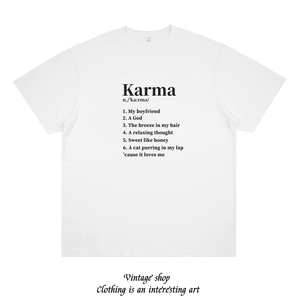 Karma 霉霉趣味美式印花短袖泰勒斯威夫特应援TaylorSwift男女T恤