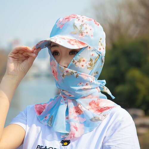 帽子女款2026新款夏季防晒帽户外防风防尘护脸护颈骑车运动遮阳帽