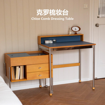 集木室物所克罗梳妆台斗柜一体化妆桌卧室可移动转角小型收纳实木