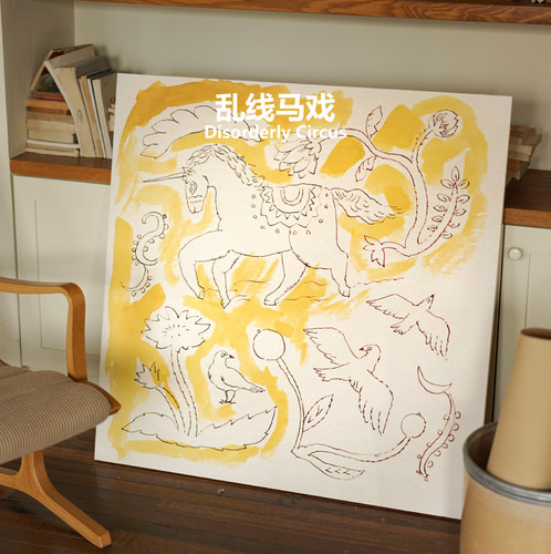 线稿日记「乱线马戏」装饰画/卧室挂画客餐厅入户玄关背景墙落地