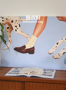 斑点狗装饰画客厅卧室挂画客餐厅入户玄关背景墙落地夏季清新蓝色