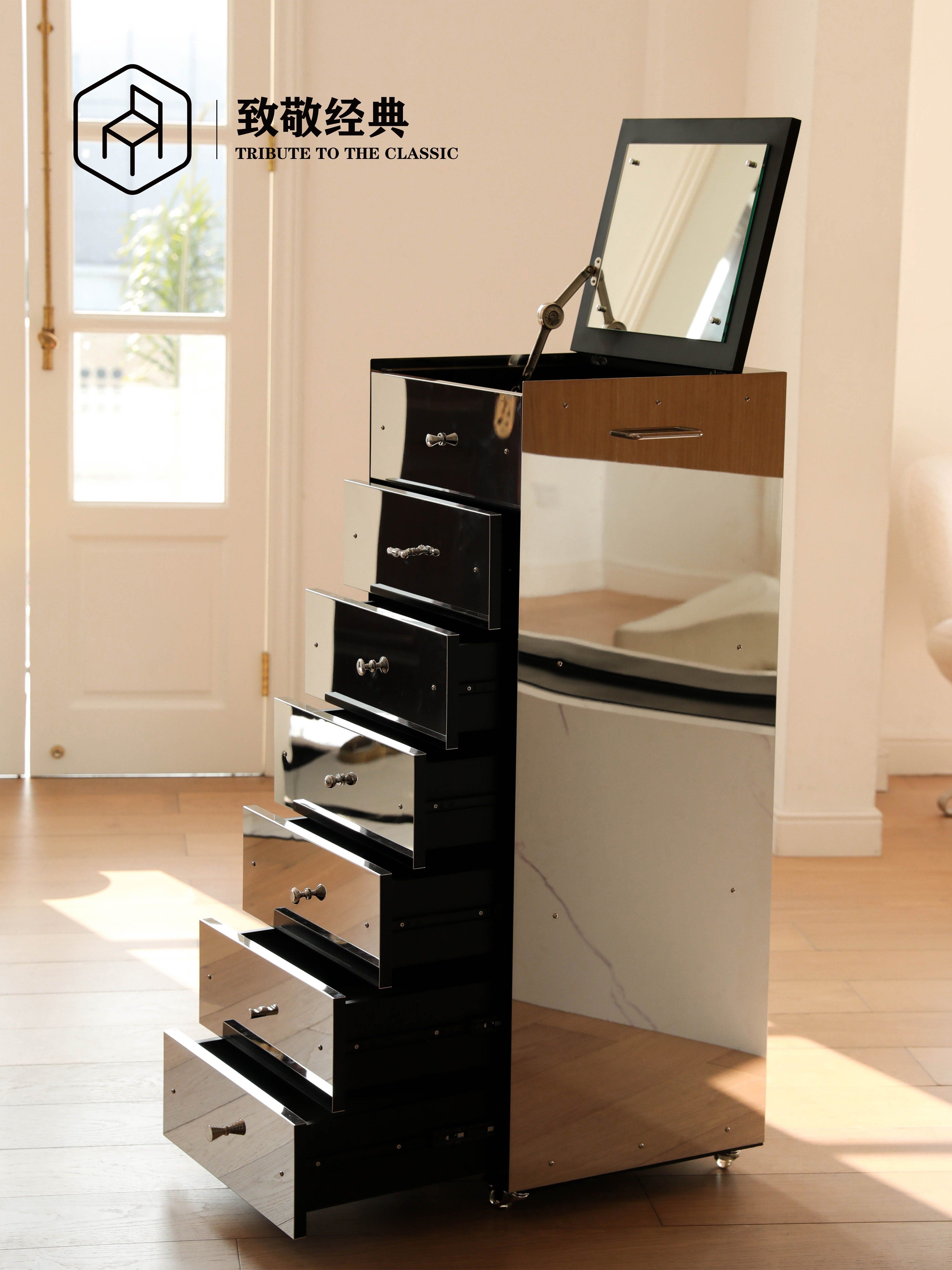 集木室物所/镜面不锈钢高柜首饰柜简约现代斗柜边柜艺术设计百搭