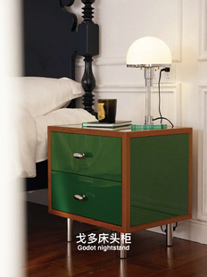 戈多床头柜法式 集木室物所 轻奢高级感简易小型实木高光卧室床头