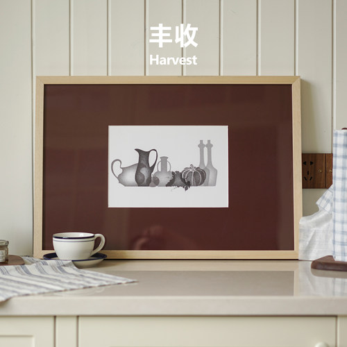 线稿日记「丰收」装饰画/卧室挂画客餐厅入户玄关背景墙落地