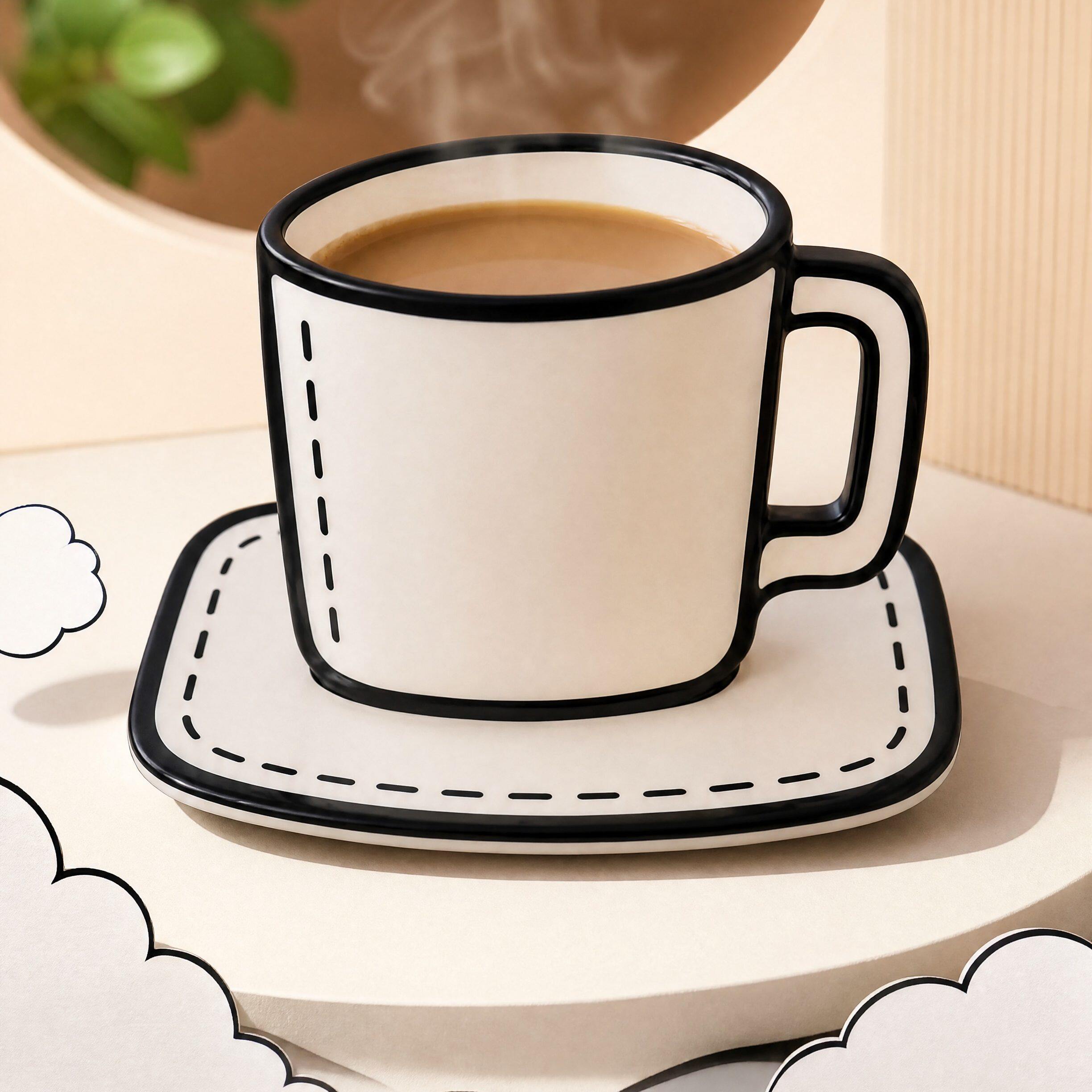 日式陶瓷杯二维漫画马克杯情侣水杯办公室咖啡杯带勺女生生日礼物