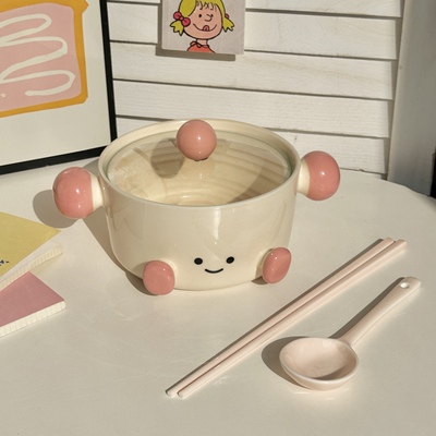 可爱脚丫泡面碗大容量学生宿舍用