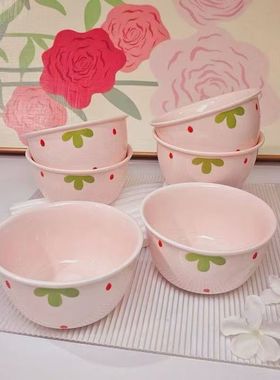 ins可爱草莓米饭碗圣诞节蛋糕装饰高颜值kt猫蛋糕碗甜品碗抱抱碗