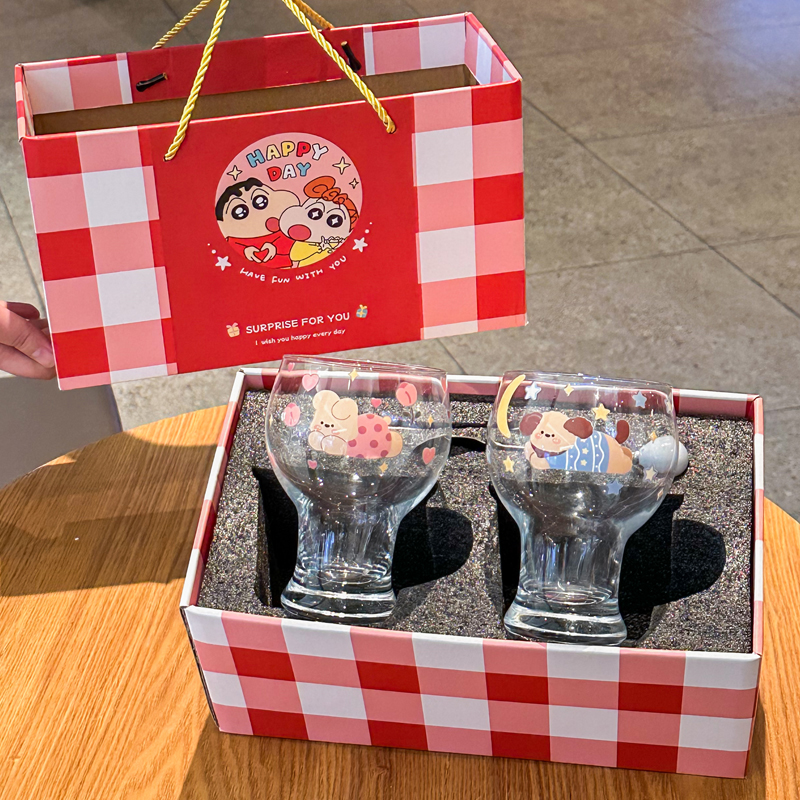 ins可爱小狗玻璃杯高颜值啤酒杯