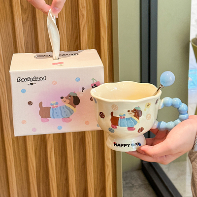 奶fufu腊肠小狗陶瓷杯子生日礼物