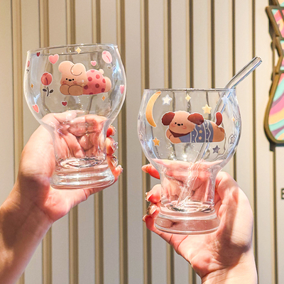 高颜值可爱小兔玻璃啤酒杯果汁杯