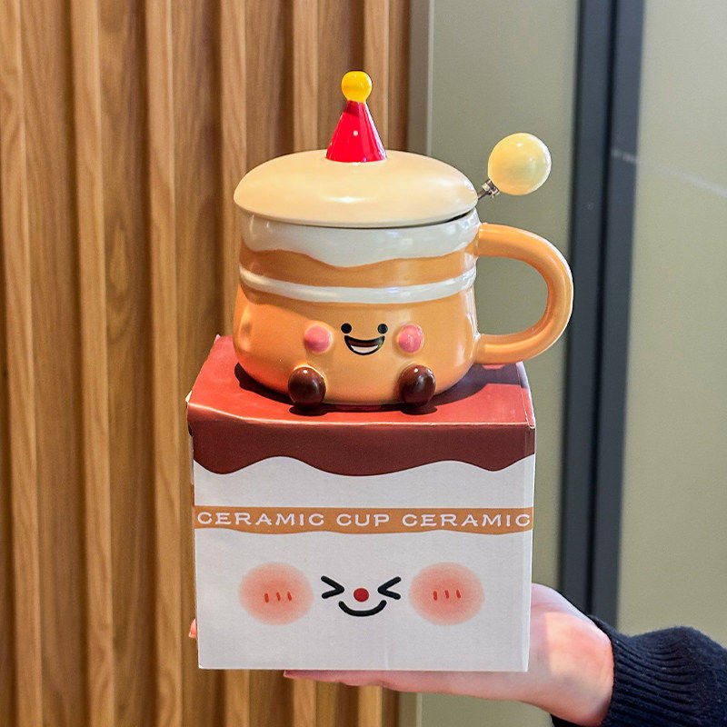 闺蜜生日礼物仪式感可爱蛋糕陶瓷马克杯带盖勺女生办公室咖啡水杯,餐饮具,马克杯,淘宝优惠券,粉丝福利购,淘宝优惠卷