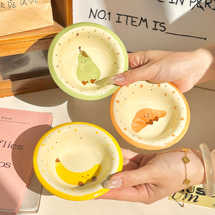 可爱卡通猫碗狗碗宠物迷你罐头碗不易打翻陶瓷粮碗仓鼠食盆喝水碗