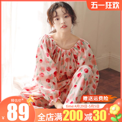 公主风婴儿棉纱睡衣/家居服
