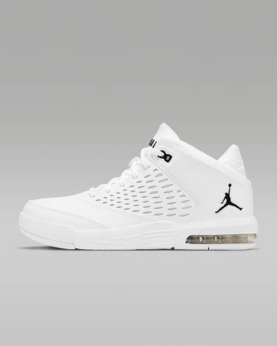耐克Jordan Flight Origin 4 男子白黑中帮复古篮球鞋 921196-100