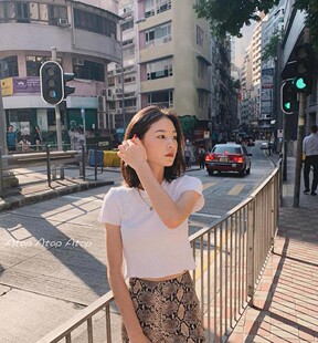 现货American Apparel AA纯色短款宽松短袖tee霍思燕同款ibabeee