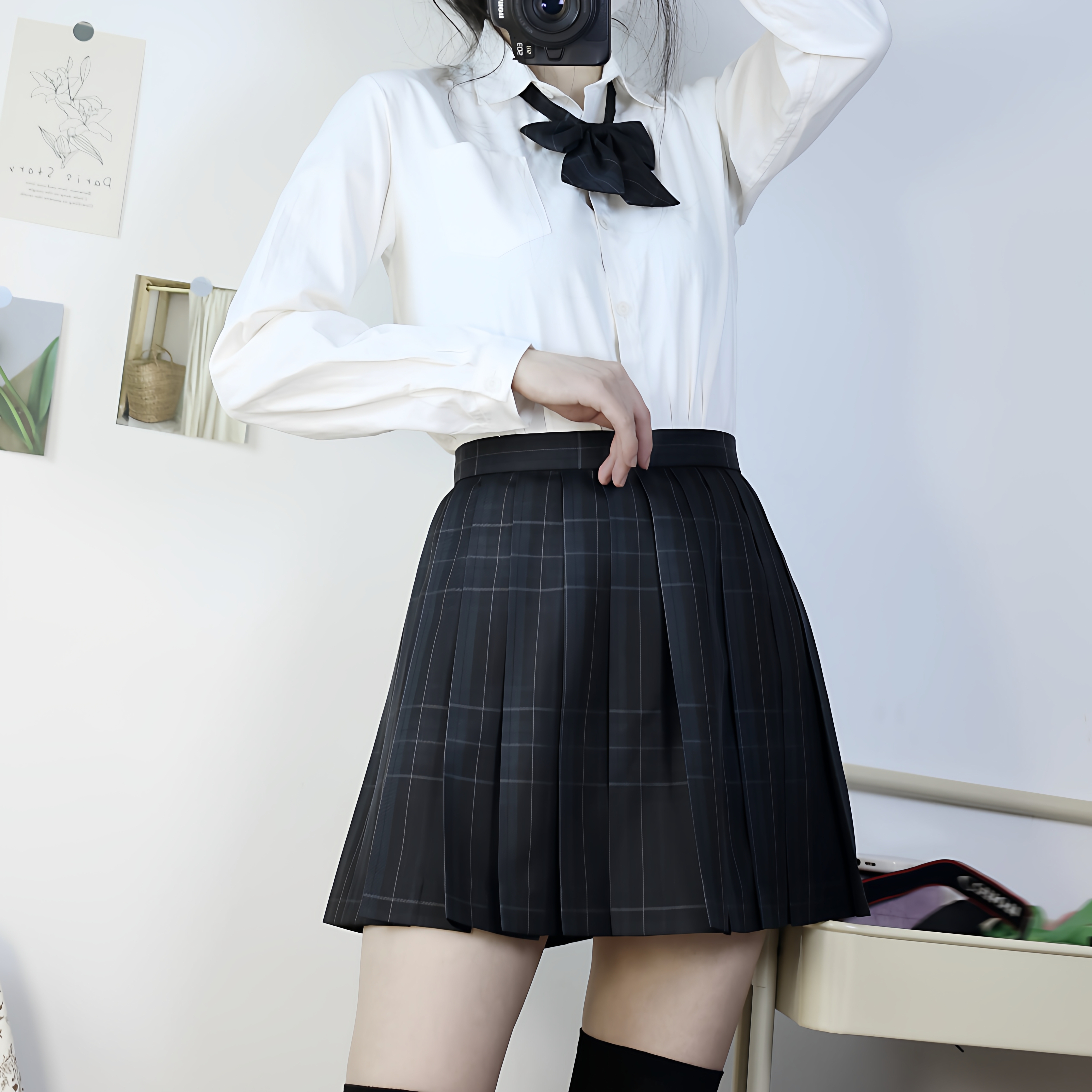 学生jk制服白色长袖衬衫女日系校服内搭白色衬衣尖领方领角襟不透