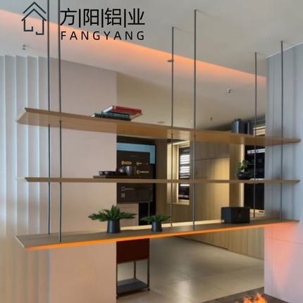 吊架吊杆立柱书架金属置物架式支撑杆悬挂护栏层板极简圆管铝合金