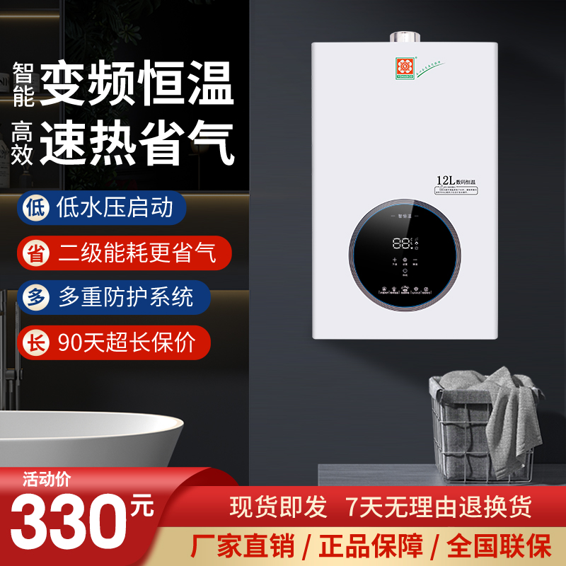 燃气热水器家用煤气罐天然气平衡式强排智能洗澡出租房81012升L电