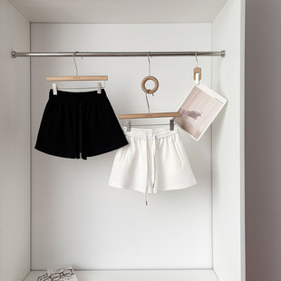 通勤百搭宽松显瘦系带短裤 新品 女2026夏季 简约运动风高腰A字短裤