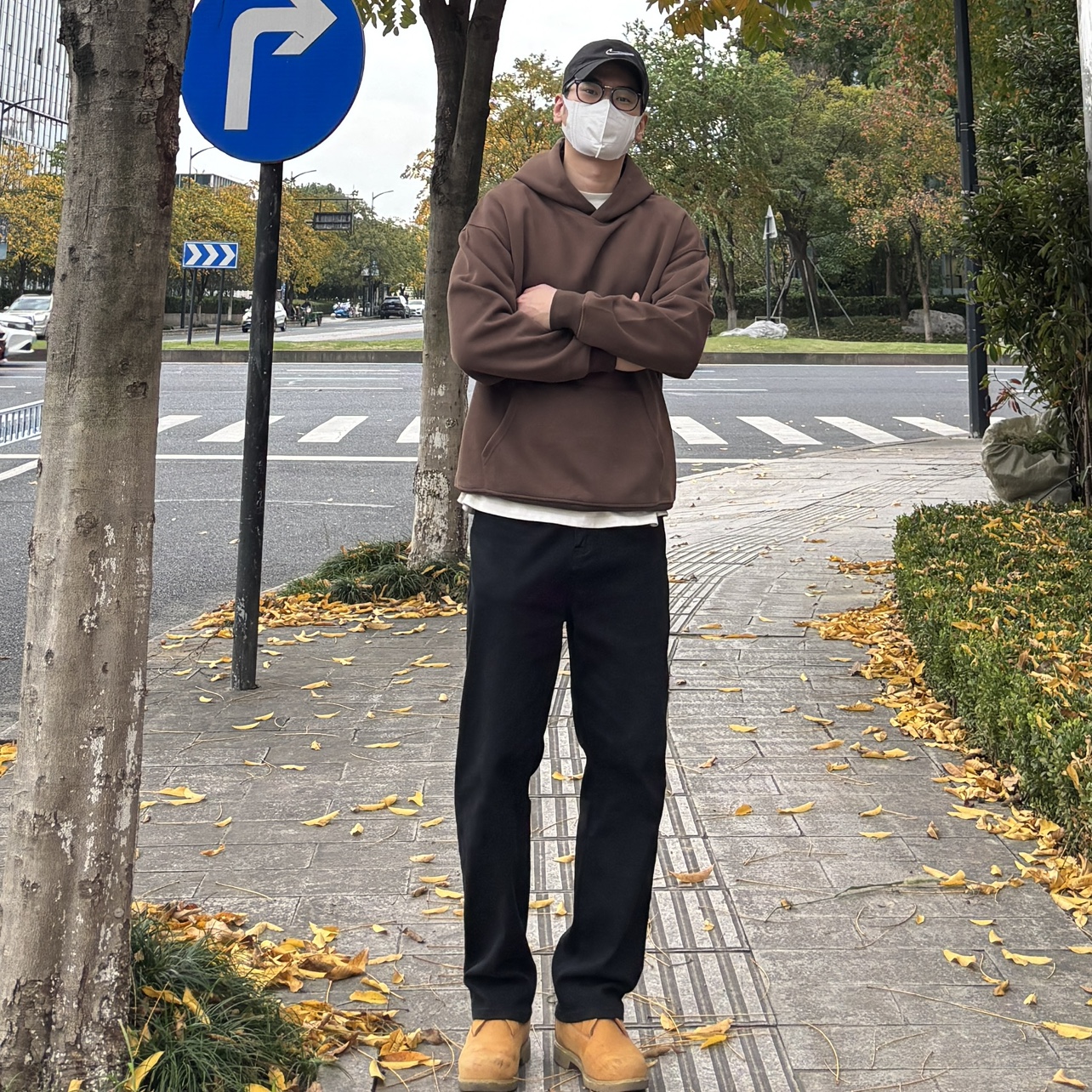 NICELILI纯色套头加绒连帽卫衣