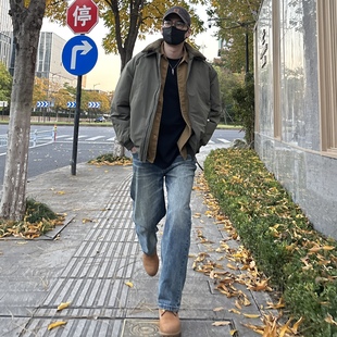 复古翻领保暖加厚棉衣外套宽松工装 美式 棉服夹克男 LILI冬季 NICE