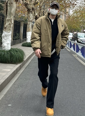 NICE LILI日系复古宽松直筒黑色牛仔裤美式工装休闲百搭阔腿裤男