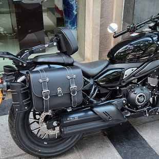 适用春风450CLC边包摩托车侧边箱帆布复古改装护杠靠背最新款快拆