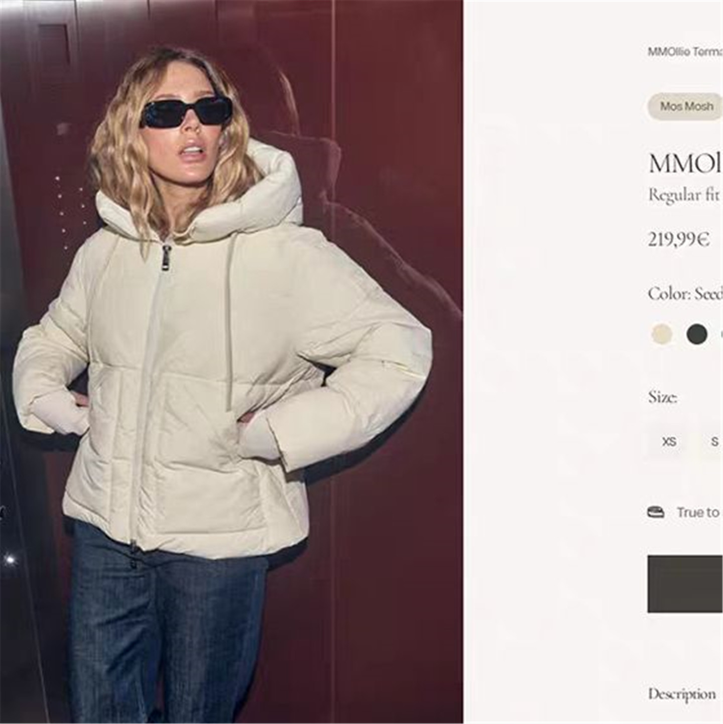 丹麦奢牌！200+欧！松弛感连帽防风保暖加厚棉服！面包服！外套！