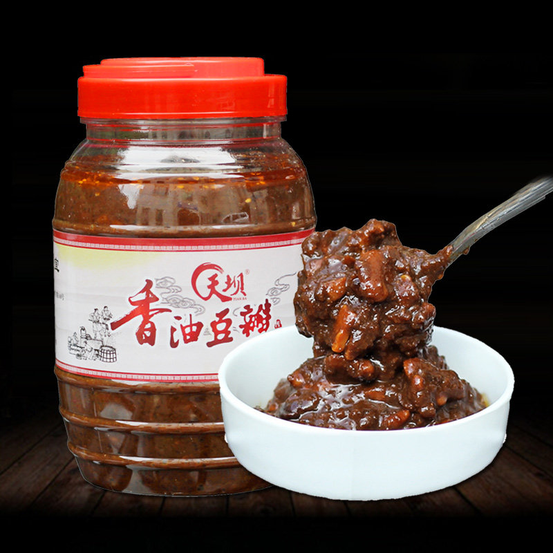 香油豆瓣酱  四川蚕豆酱 不辣的炒菜专用调料非红油行家用2斤瓶装