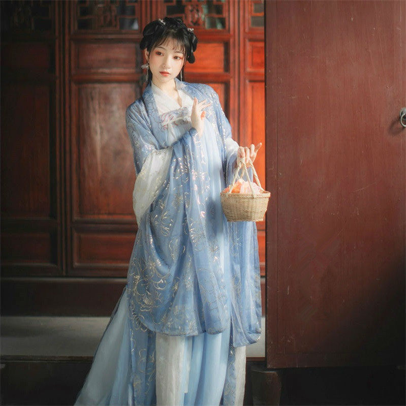 汉服女云梦泽月大袖衫原创白菜价中国风古装夏季改良齐胸襦裙套装