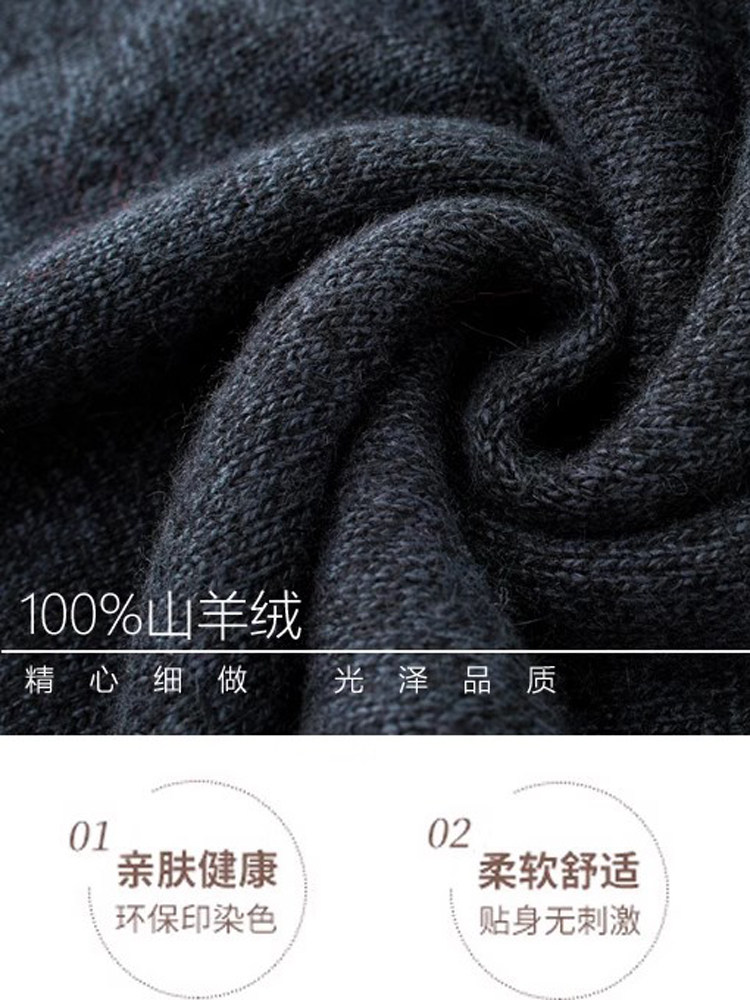 중년 및 노인 캐시미어 스웨터 남성용 라운드 넥 대형 포켓 가디건 아빠 두꺼운 스웨터 할아버지 단색 니트 스웨터 재킷