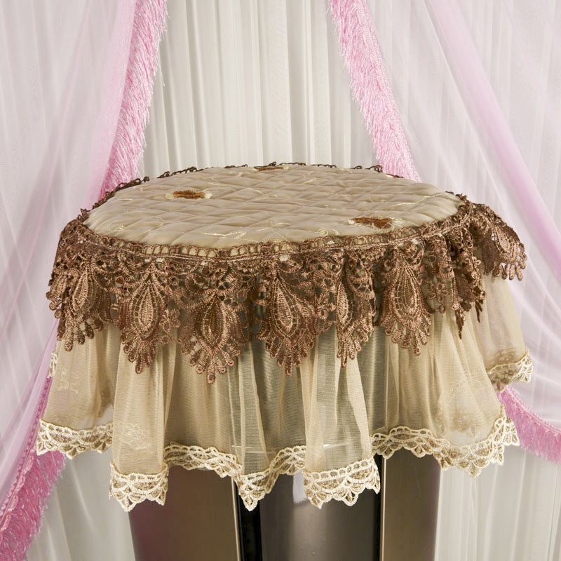 欧式立式空调盖巾蕾丝布艺防尘布多用盖布圆形格力空调柜机罩包邮