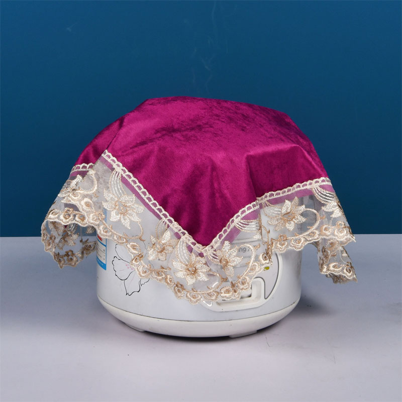 现代绒丝电饭煲盖巾微波炉床头柜咖啡机套防尘罩多用方巾盖布包邮