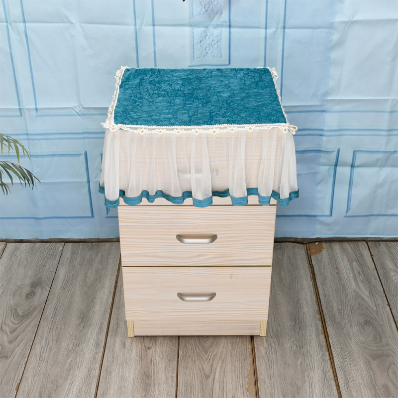 蓝色桌布欧式客厅边几角几床头柜正方形桌布家用美式茶几盖巾台布