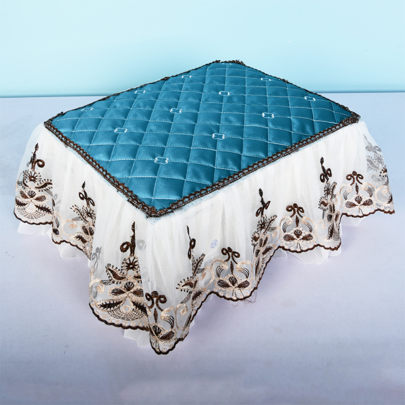 打印机罩蓝色蕾丝布艺可定制高档欧式防尘罩子盖巾盖布投影仪布料