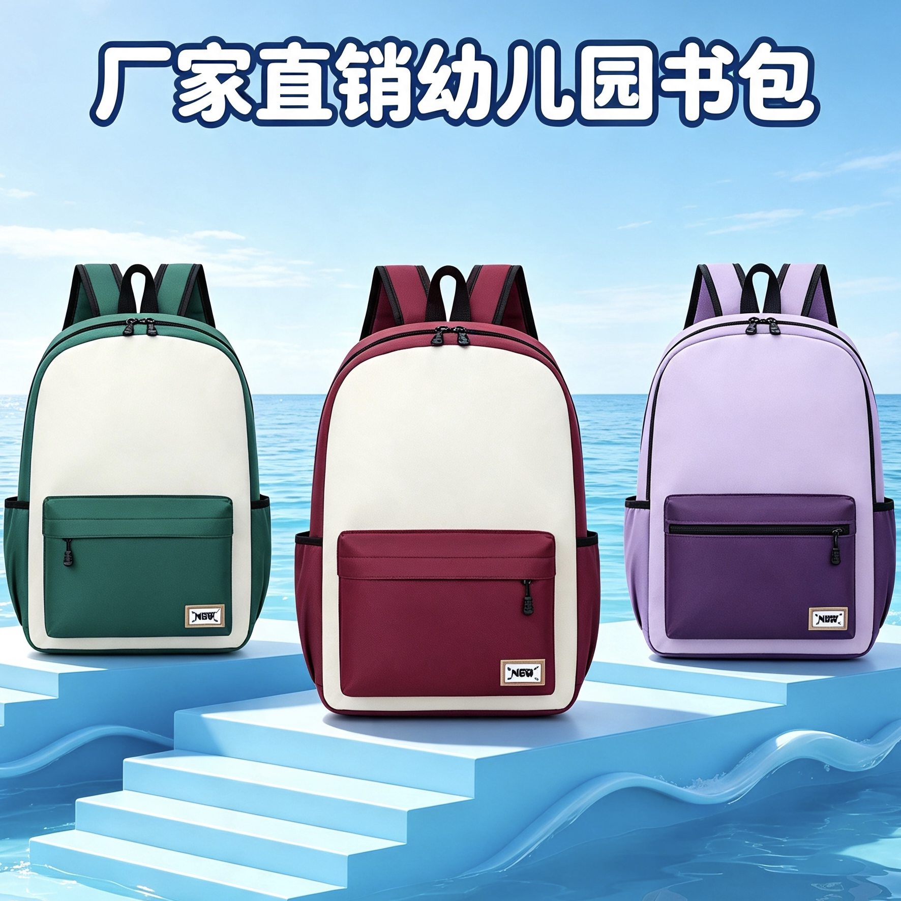 定制幼儿园书包培训班学校幼儿园儿童背包小学生辅导培训印刷logo