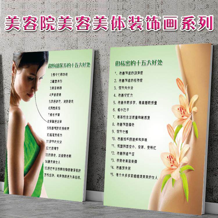 美容院装饰画挂画美容美体装饰品女人私密图片保养胸部乳房痣壁画